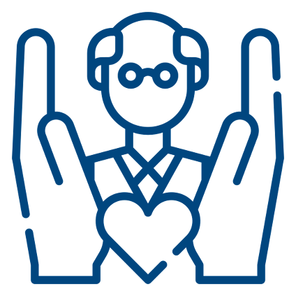 Medical care symbol with hands