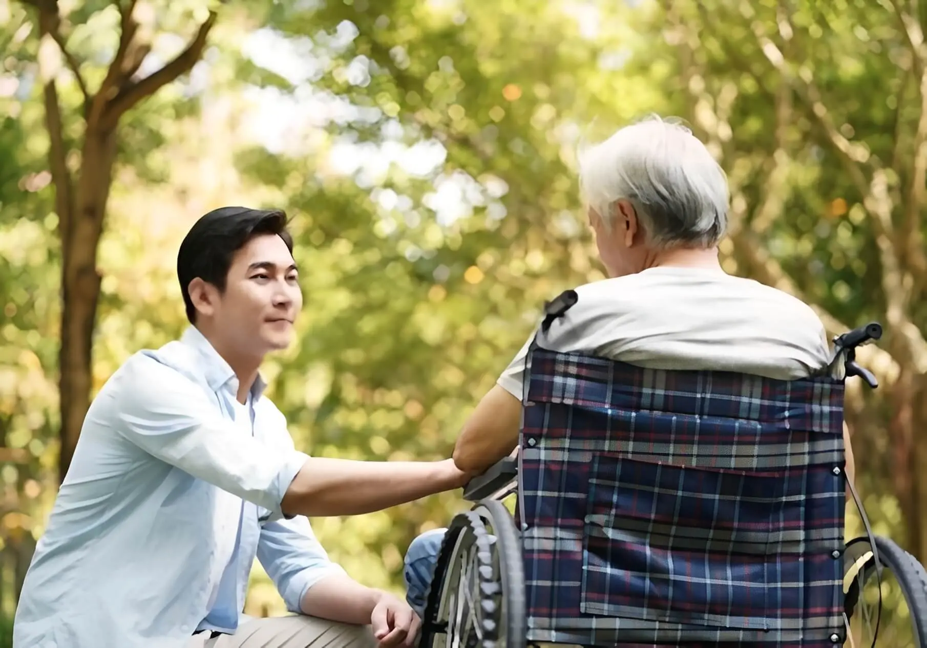 Caring interaction in a park setting