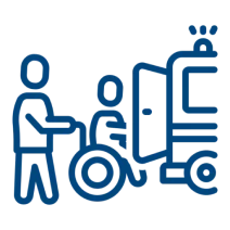 Wheelchair access to ambulance icon